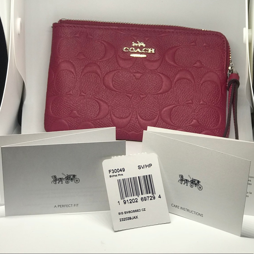 Coach Red Leather Wristlet